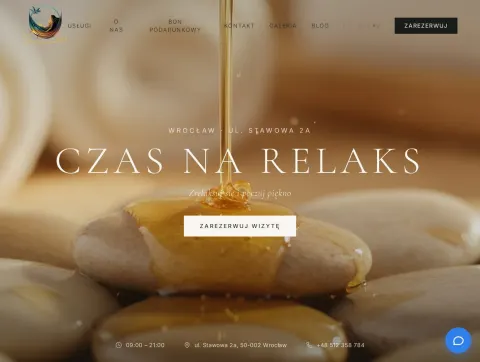 Czas na Relaks - сайт студыі масажу ў Вроцлаве