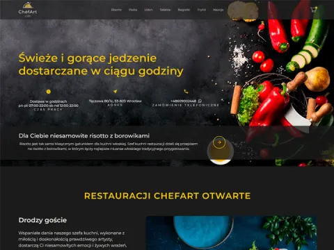 Chef Art Cafe — распрацоўка і дызайн сайта кафэ