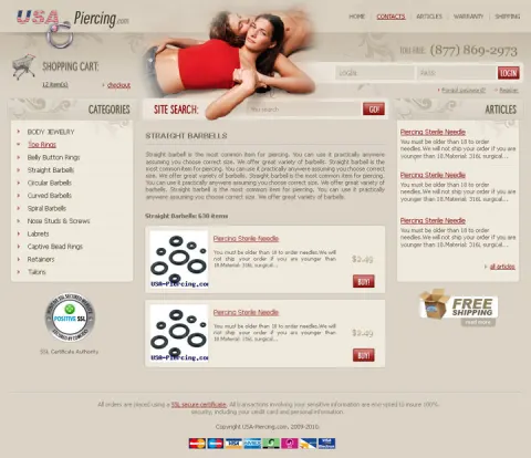 USA-Piercing.com - лепшыя ўпрыгожванні для пірсінгу!